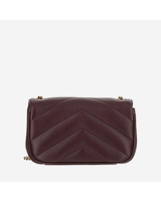 Saint Laurent Purple Shoulder Bag Loulou Mini Lambskin