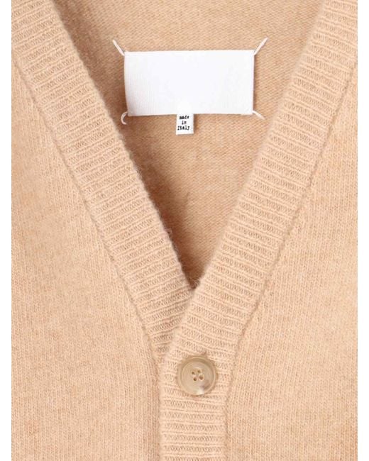 Maison Margiela Natural Four Stitches" Wool Cardigan