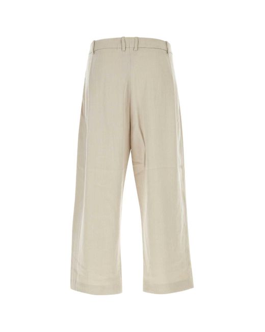 Hed Mayner White Sand Wool Wide-Leg Pant for men