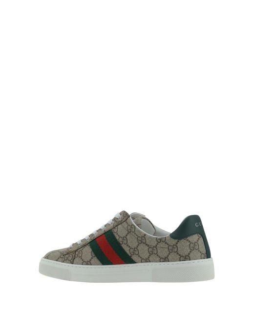 Gucci Green Sneakers With Gg Monogram And Web Detail