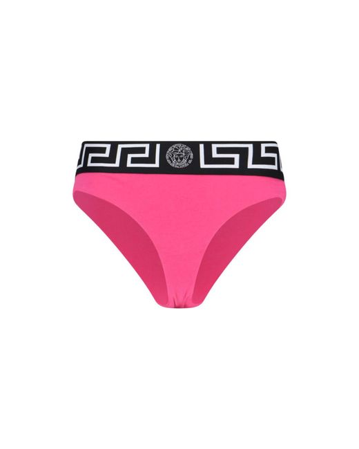 Versace Pink Panties With Greek Border