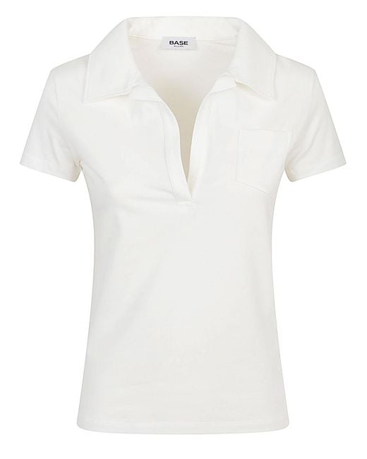 Base London White Cotton Polo Shirt