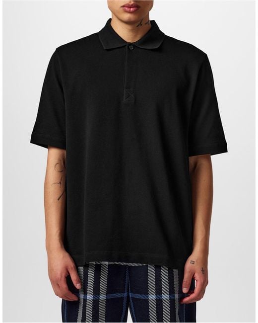 Burberry Black Short Sleeved Polo Shirt for men