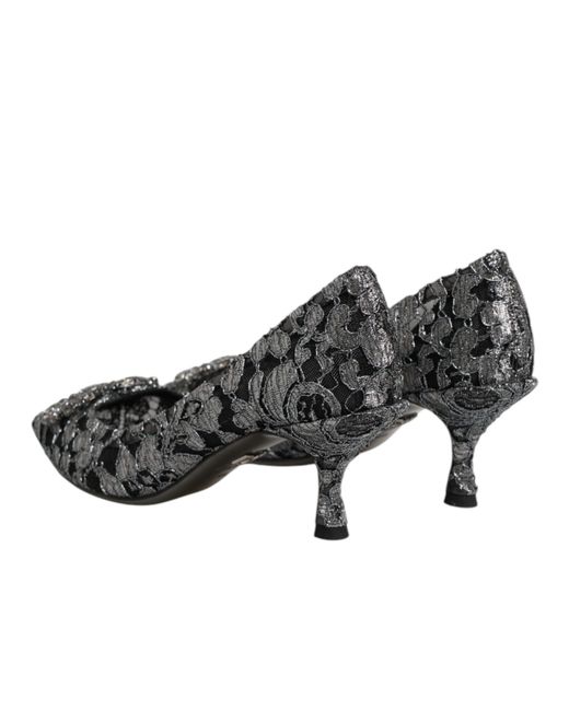 Dolce & Gabbana Black Lace Dg Amore Heels Pumps Shoes Pa+Pl+Lamb