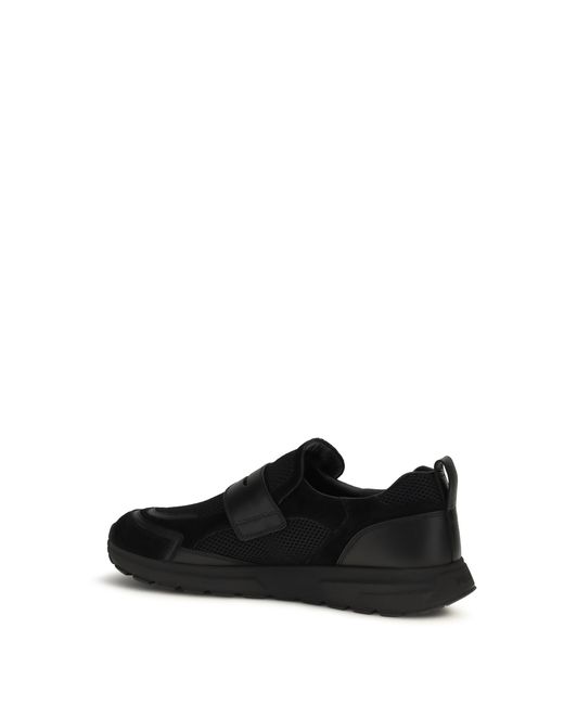 Prada Black Sport Mesh Loafers for men