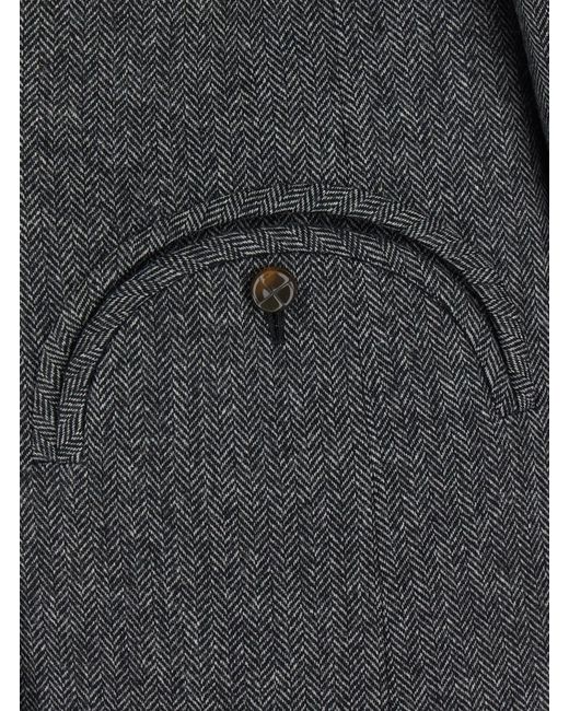 Blazé Milano Black Double-Breasted Jacket Wool Blend Virgin Blazers