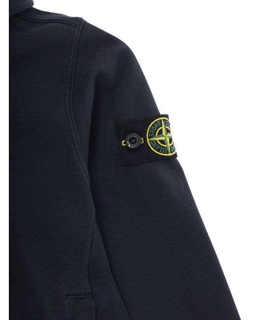 Stone Island Blue Kids Hoodie Cotton Hoods & Sweatshirts for men