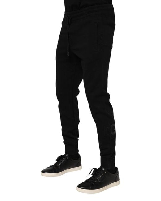 Dolce & Gabbana Black Slim Fit Drawstring Pants for men