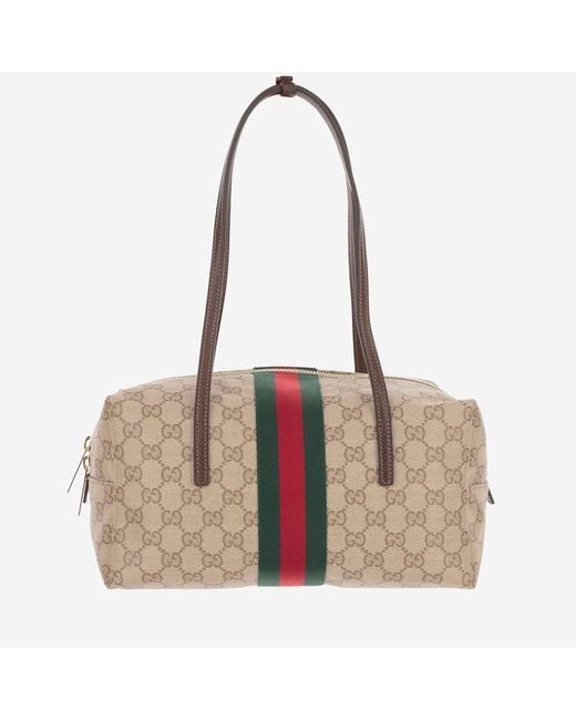 Gucci Natural Shoulder Bag Ophidia Canvas Cotton