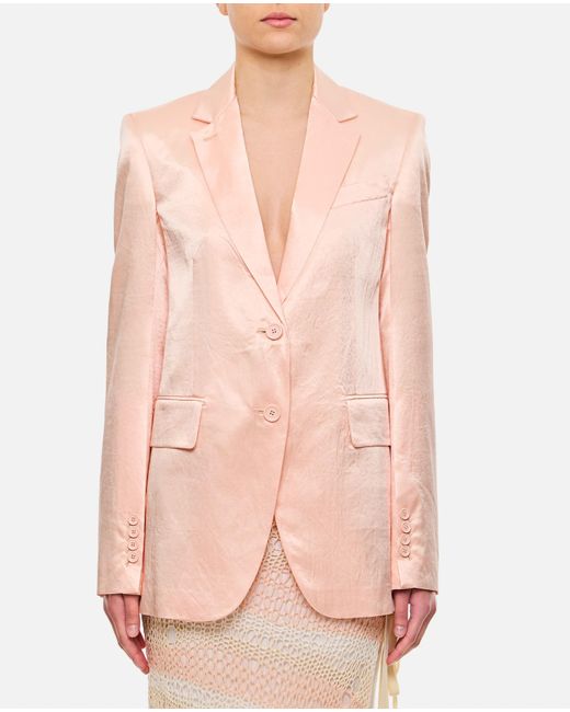 Sportmax Pink Volante Single-Breasted Jacket