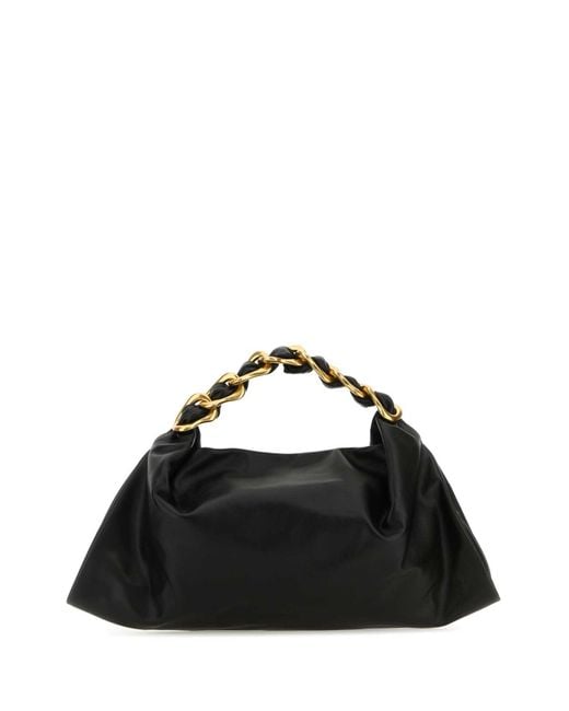 Burberry Black Leather Medium Swan Handbag