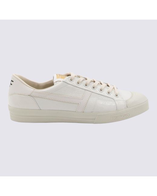 Tom Ford White Leather Low Top Sneakers for men