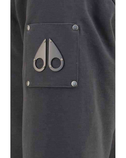 Moose Knuckles Gray Bunny Hooded Sweatshirt Polyester; Cotton Jacket for men