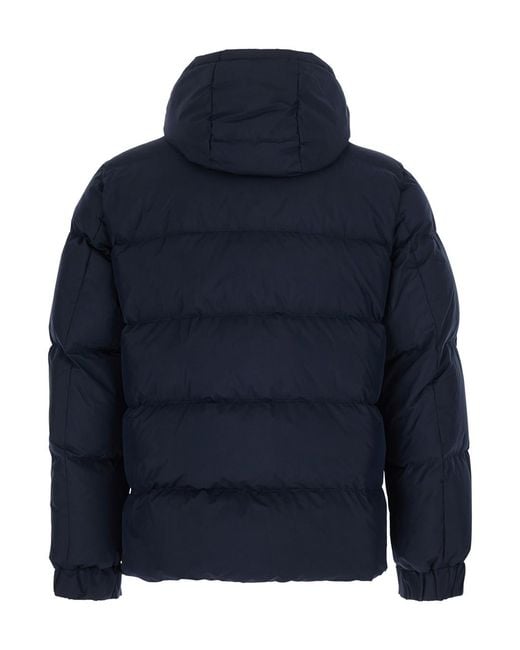 Heskimo Blue Short Down Jacket Tech Fabric Padded for men