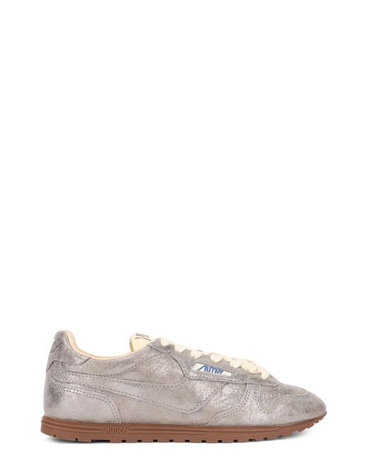Autry Metallic Sneakers Low Lace Leather Trainers