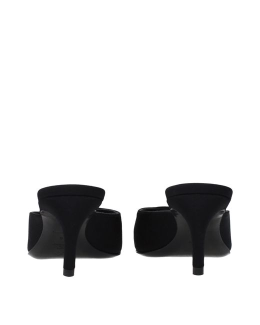 The Attico Black Fabric Flat Sandals