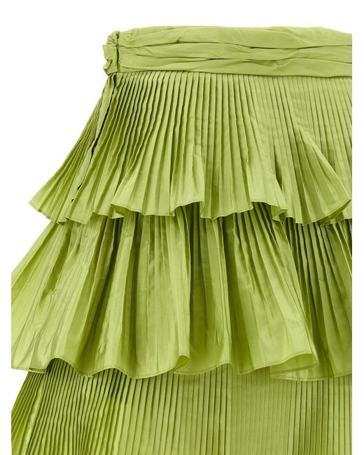 Valentino Garavani Green Skirt Velentino Taffetà Silk