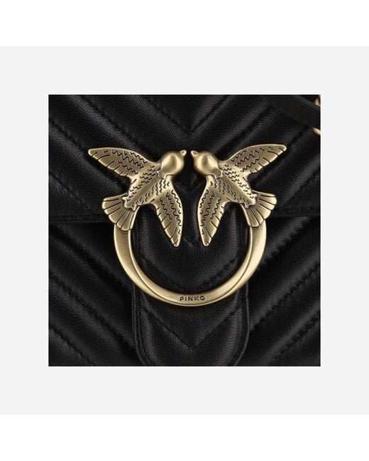 Pinko Black Shoulder Bag Love One Classic Leather
