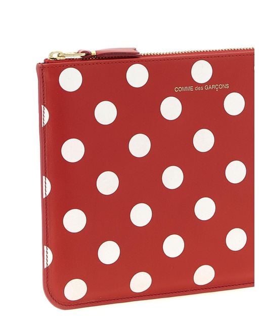 Comme des Garçons Red 'Polka Dots Printed' Wallet for men