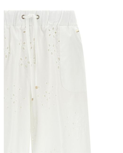 Herno White Cotton Casual Pants