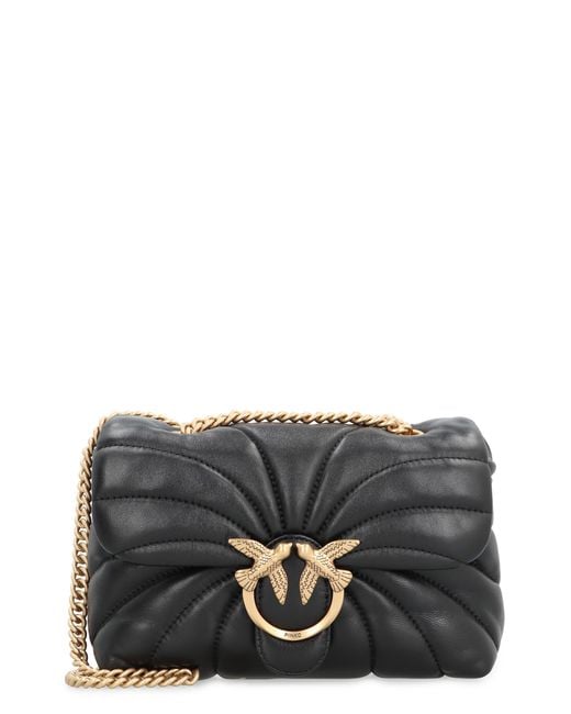 Pinko Gray Mini Crossbody Bag Love Puff Leather Sheep Shoulder