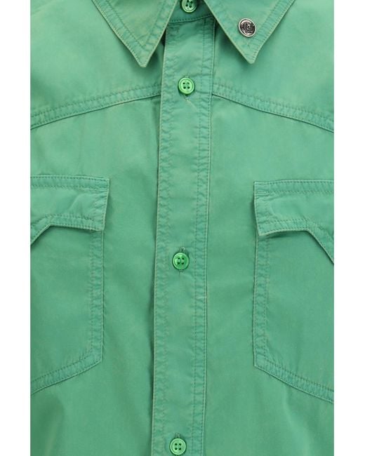 Versace Green Cotton Shirt for men