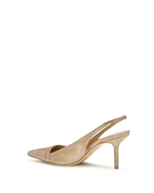 Francesco Russo Natural Suede Slingback Pumps
