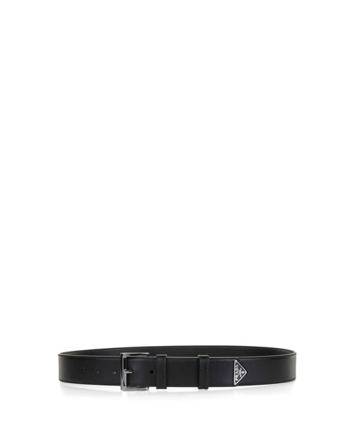 Prada Black Calf Leather Belt for men