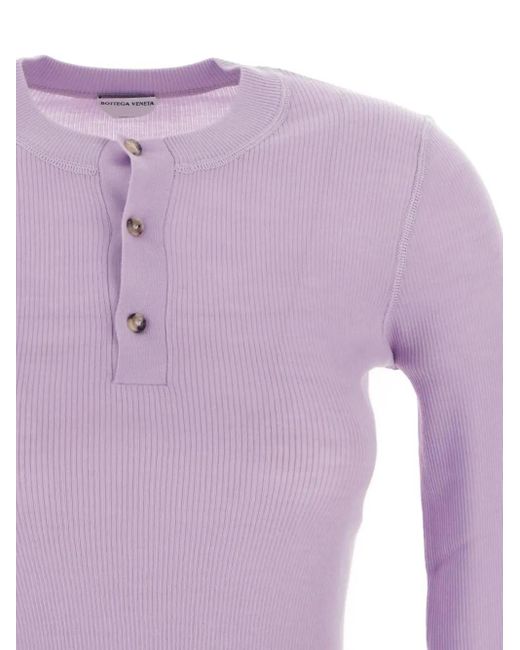 Bottega Veneta Purple Wool Underpinning Top