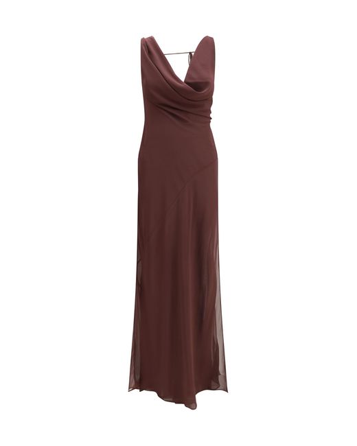 ANDAMANE Purple Long Dress Minerva Silk