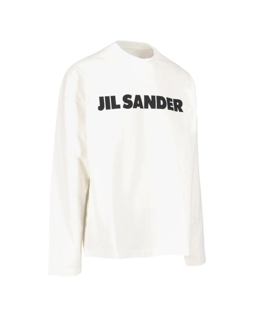 Jil Sander White Logo Sweater for men