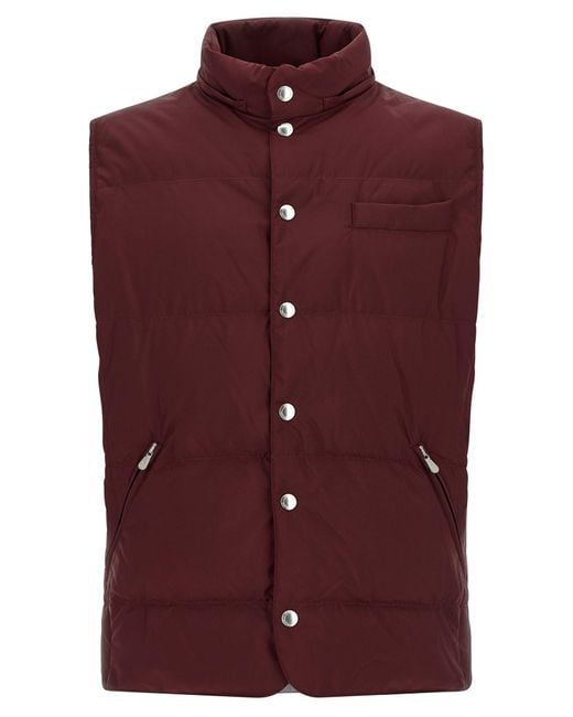 Brunello Cucinelli Purple Polyester Sleeveless Jacket Clothing for men
