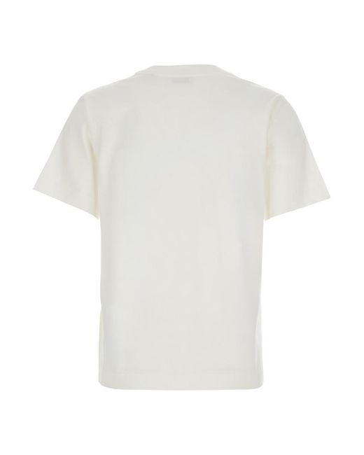 Burberry White T-Shirt With Embroidered Ekd Logo Cotton T-Shirts & Jerseys