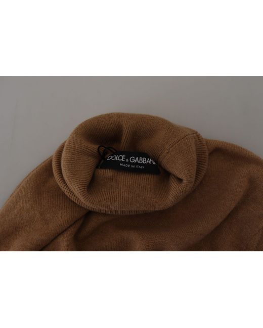 Dolce & Gabbana Brown Cashmere Turtleneck Pullover Sweater Clothing for men