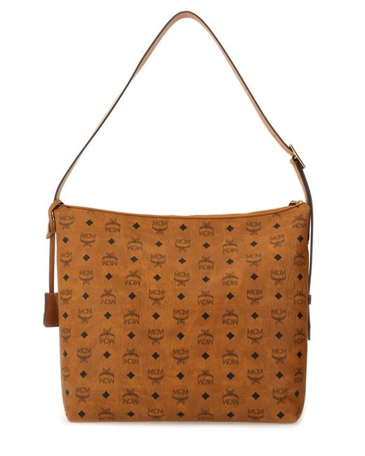 MCM Brown Aren Large Shoulder Bag