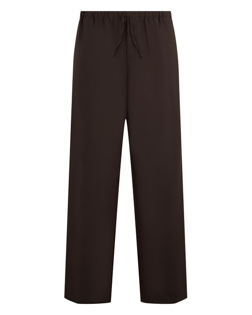 Boss Black Pants With Drawstring, Wool Virgin Trousers for men