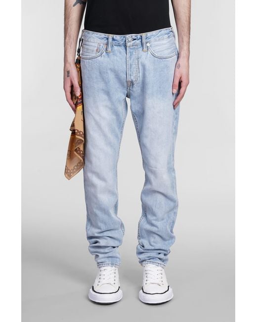 Evisu Blue Jeans In Cyan Cotton for men