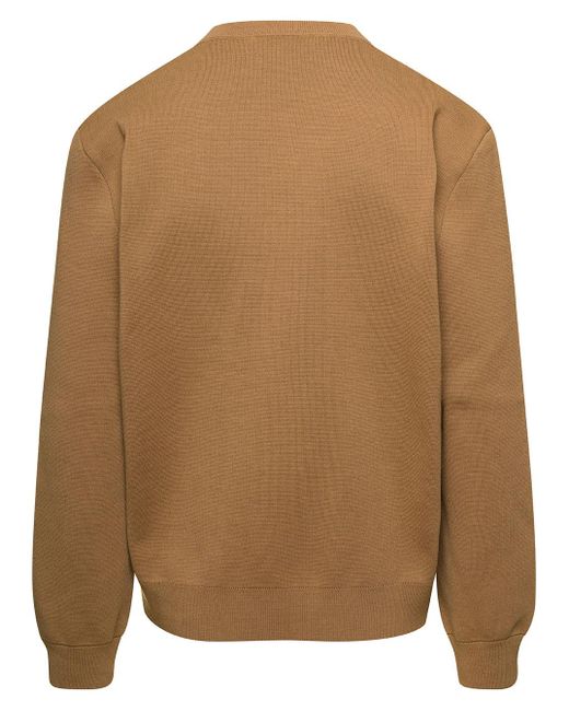 Gucci Brown Sweater With Interlocking G And V Neck for men