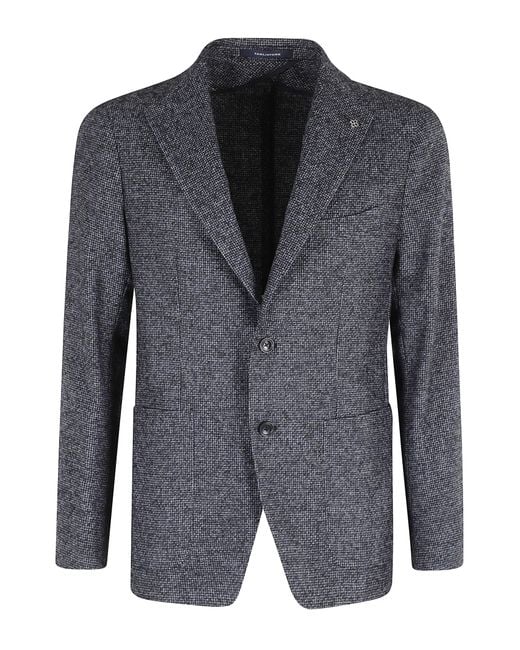 Tagliatore Black Micro Patterned Single-Breasted Jacket for men