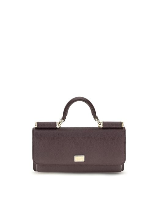Dolce & Gabbana Purple Micro Sicily Shoulder Bag Calf Leather Bos Taurus