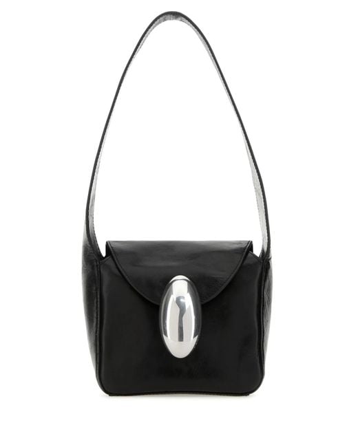 Alexander Wang Black Leather Small Hobo Dome Shoulder Bag
