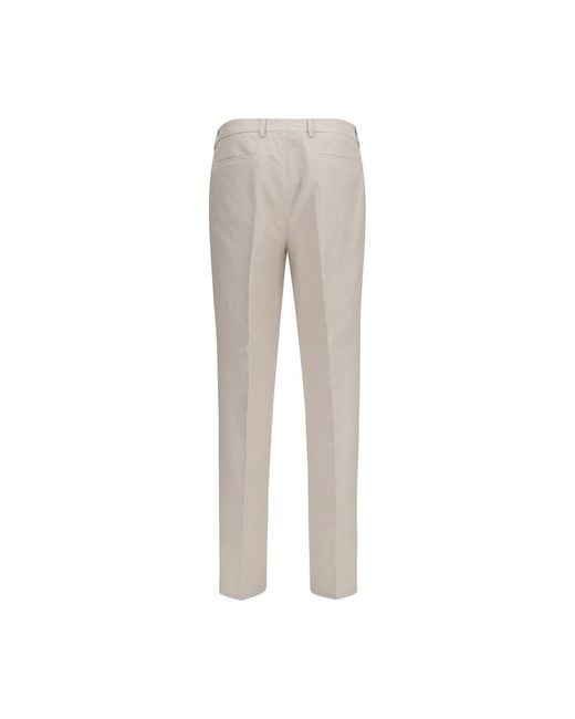 Brunello Cucinelli Gray Beige Cotton Dress Pants for men
