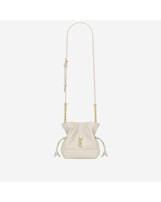 Saint Laurent White Mini Pochette Jamie Leather Shoulder Bags