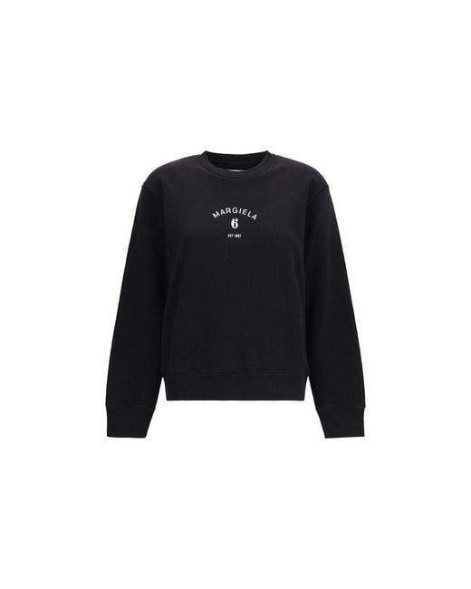 MM6 by Maison Margiela Black Cotton Sweatshirt Clothing