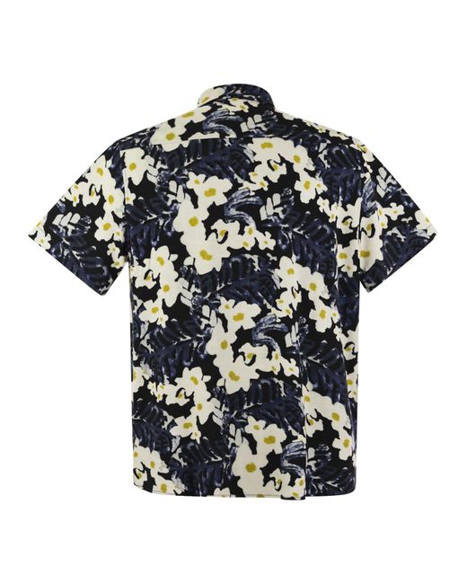 Majestic Filatures Multicolor Flowered Short-Sleeved Shirt for men