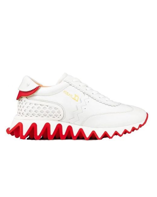 Christian Louboutin Red Leather Loubishark Sneakers