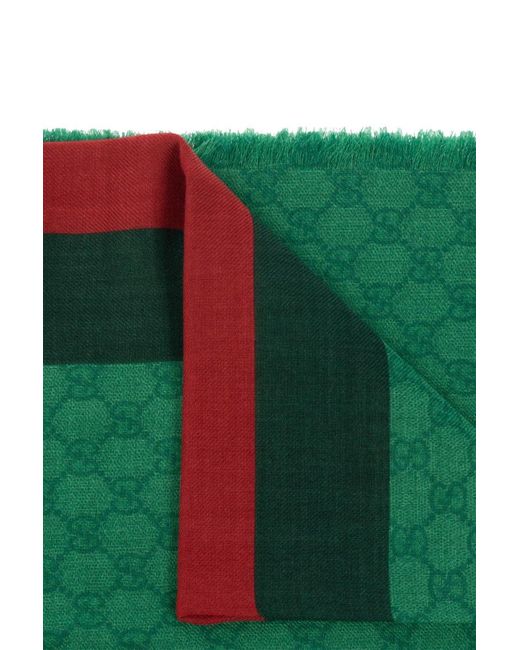 Gucci Green Wool Scarf for men