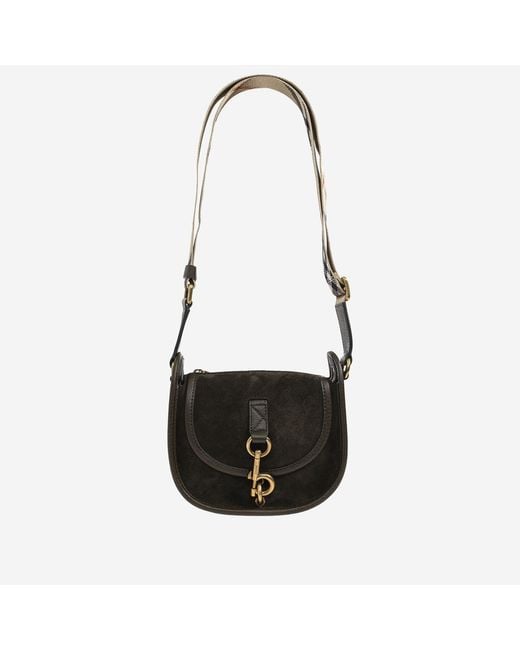 Burberry Black Mini Shoulder Bag Suede Leather