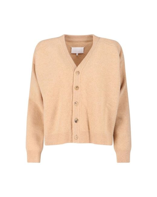 Maison Margiela Natural Four Stitches" Wool Cardigan