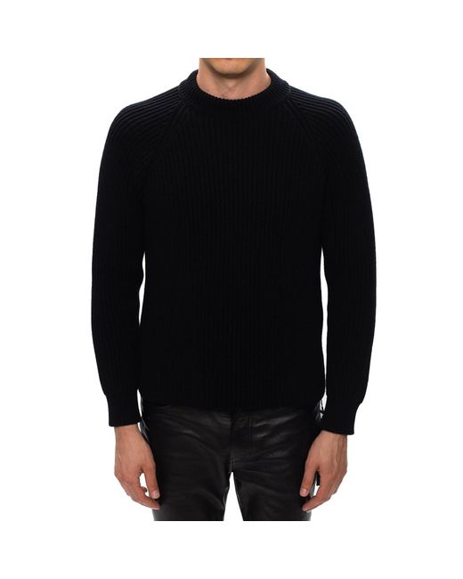 Saint Laurent Black Wool Rib-knit Sweater for men